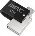 Emtec ECMMD64GT262B, Emtec Dual USB2.0 micro-USB T260 64GB (64 GB, USB-A)