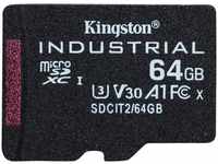 Kingston microSDXC Industrial pSLC (microSDXC, 64 GB, U3, UHS-I) (16519838) Schwarz