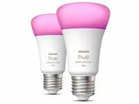 Philips Hue, Leuchtmittel, White & Color Ambiance BT (E27, 9.50 W, 806 lm, 2 x, F)