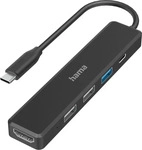 Hama 00200117, Hama USB-C-Hub (USB-C, 5 Ports) (00200117) Schwarz
