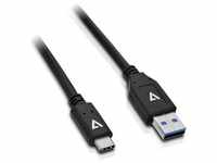 V7 USB2 A TO USB-C CABLE 1M BLACK (1 m, USB 2.0), USB Kabel
