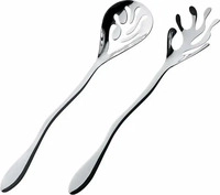 Alessi ESI16SET, Alessi Salatbesteck MEDITERRANEO silberfarben (Salatbesteck)