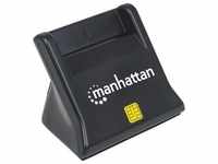Manhattan USB 2.0, Smart/SIM (USB 2.0), Speicherkartenlesegerät, Schwarz