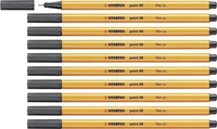 STABILO 88/97, STABILO Fineliner - point 88 - 10er Pack - schwarzgrau (10x) (88/97)