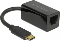 Delock 65904, Delock USB3.1 Typ-C zu LAN Adapter (USB 3.1, RJ45 (1x)) (65904) Schwarz