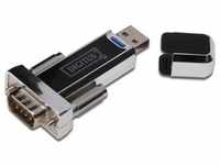 Digitus USB 1.1 zu seriell Konverter (USB-A, 80 cm), Data + Video Adapter, Schwarz
