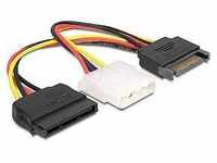 Delock 65235, Delock Kabel Power SATA 15 pin Stecker > Molex 4 pin Buchse + SATA 15