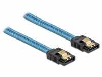 Delock SATA-Kabel UV Leuchteffekt blau 0.7 m, Interne Kabel (PC)