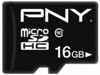 PNY Performance Plus inkl. Adapter (microSDHC, 16 GB, U1, UHS-I) (13372787) Schwarz
