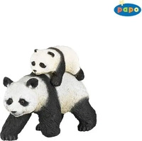 Papo 50071, Papo Panda mit Jungtier (6 cm) (50071) Weiss/Schwarz