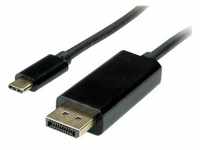 Value USB Typ C — DisplayPort (DP, 100 cm), Data + Video Adapter, Schwarz