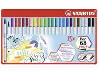 STABILO 568/25-321, STABILO Pen 68 brush Premium-Filzstift (Multicolor, 25 x)