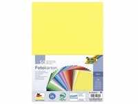Folia, Bastelpapier, Fotokarton, DIN A4, 300 g/qm, 25 Farben sortiert (50 x)
