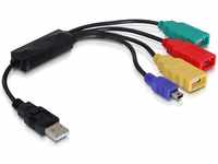 Delock USB 2.0 Hub 4-Port (USB A) (9385750) Blau/Gelb/Grün/Rot/Schwarz/Violett