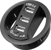 Goobay 93893, Goobay Einbau-HUB (USB-A, 3 Ports) (93893) Schwarz