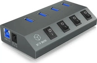 Icy Box IB-HUB1405, Icy Box IB-HUB1405 (USB-B, 4 Ports) (IB-HUB1405) Grau