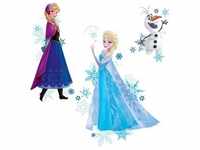 Roommates, Wandtattoo, RM - DISNEY Frozen Anna, Elsa & Olaf mit Schneeflocken
