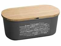 Kesper Brotbox mit Bambus Deckel 58501, Brotaufbewahrung, Grau