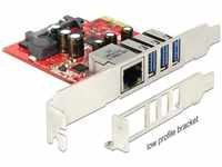 Delock 89382, Delock PCI Express Card > 3 x external USB3.0 + 1 x external Gigabit