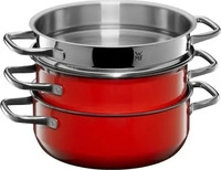 WMF 3201111553, WMF Kochtopf Set FUSIONTEC COMPACT rot (Pfannenset + Topfset,