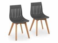 Fromm & Starck, Stühle, Stuhl 2er Set bis 150 kg Lehnstuhl Kunststoff Holzbeine