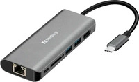 Sandberg 136-18, Sandberg USB-C Dock (USB-C, 4 Ports) (136-18) Grau