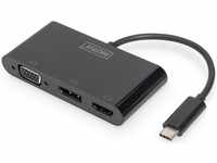 Digitus USB Typ-C zu (DP, HDMI, VGA, 8.80 cm) (12064542) Weiss
