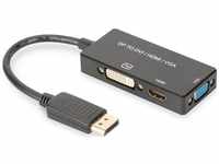 Digitus DP 3in1 conv.cable,0,2m (VGA, DVI, HDMI, 28.50 cm) (10293641) Schwarz
