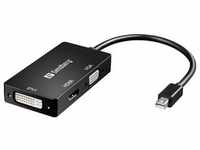 Sandberg Mini DisplayPort zu (HDMI, DVI, VGA, 19 cm), Data + Video Adapter, Schwarz
