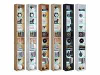 VCM, Regal, Holz CD DVD Stand Regal Rasato mit Glasböden (152 x 21 x 15 cm)