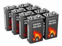 Absina 9 V Batterie 9V Alkaline Rauchmelder Batterien (8 Stk., 9V), Batterien + Akkus