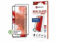 Displex Real Glass, Full Cover Panzerglas + Handyhülle (1 Stück, Galaxy S22...
