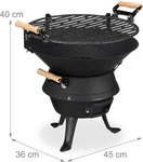 Relaxdays Grillfass (36 cm) (4052025265472) Schwarz