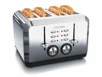 Arendo Edelstahl Toaster 4 Scheiben, Automatik, Edelstahl, Wärmeisolierendes