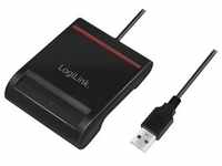 LogiLink SmartCard-Leser (USB 2.0), Speicherkartenlesegerät, Schwarz
