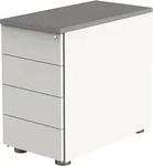 Kerkmann 4191, Kerkmann Move Standcontainer weiss grafit 4 Ausz&uuml;ge (43 x 80 x 76 cm)