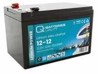 Q-Batteries Lithium Akku 12-12 12,8V 12Ah, 153,6Wh LiFePO4 Batterie (1 Stk., 12000