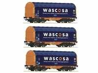 Roco 76009 Kit di 3 vagoni per teloni scorrevoli H0 Wascosa (H0)