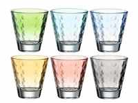 Leonardo Trinkglas Optic Pastell 215 ml, 6 Stück, Mehrfarbig, Trinkgläser,