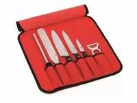 Kelomat Messertasche 6-teilig, Küchenmesser, Rot