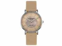 Jacques Lemans, Armbanduhr, Damenuhr Classic, Beige, Silber, (36 mm)