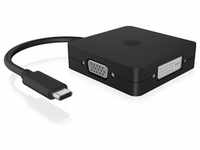 Icy Box Videoadapter IB-DK1104-C 4w1 USB TYPE-C (VGA, DVI, HDMI, DP, 6 cm), Data +