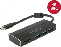 Delock 63931, Delock USB 3.0 Adapter (USB-C, 3 Ports) (63931) Schwarz