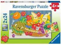 Ravensburger Kinderpuzzle - Freche Früchte - 2x24 Teile Puzzle für Kinder ab 4