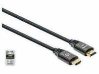 Manhattan MH, HDMI 2.1 Certified cable, braided, black 1m (1 m, HDMI), Video Kabel