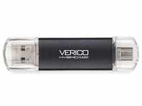 Verico TM18 64GB 3.0 OTG Type C Black (64 GB, USB 3.0, USB C), USB Stick, Schwarz