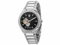 Maserati, Armbanduhr, Stile, Silber, (Skeleton-Uhr, 42 mm)