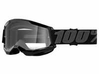 100%, Unisex, Sportbrille, Strata 2 MTB Clear Lens, Schwarz