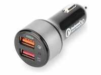 ednet EDNET USB-Autoladegerät Quick Charge 3.0, 2 Anschlüsse,, Auto Adapter,