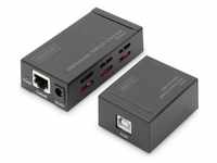 Digitus USB Extender, USB 2.0 4 Port Hub (Mini USB), Dockingstation + USB Hub,